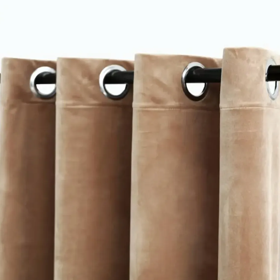 vidaXL - Gordijn - Beige - Fluweel