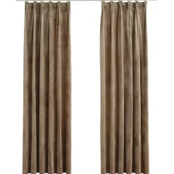 vidaXL - Gordijn - Beige - Fluweel - 140 x 225 cm - 2 stuks