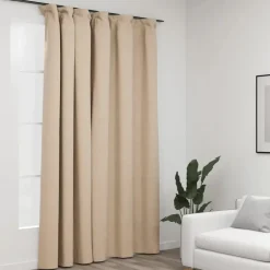 vidaXL - Gordijn - Beige - Stof