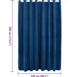 vidaXL - Gordijn - Blauw - Fluweel