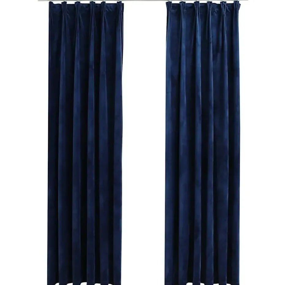 vidaXL - Gordijn - Blauw - Fluweel - 140 x 245 cm - 2 stuks