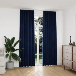 vidaXL - Gordijn - Blauw - Fluweel - 140 x 245 cm - 2 stuks