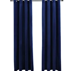 vidaXL - Gordijn - Blauw - Fluweel - 140 x 225 cm - 2 stuks