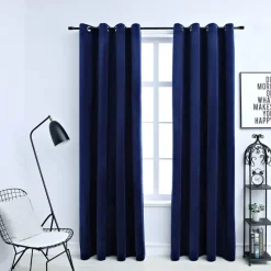 vidaXL - Gordijn - Blauw - Fluweel - 140 x 225 cm - 2 stuks
