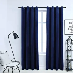 vidaXL - Gordijn - Blauw - Fluweel - 140 x 175 cm - 2 stuks