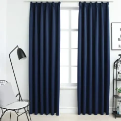 vidaXL - Gordijn - Blauw - Stof - 140 x 175 cm