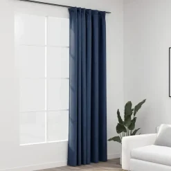 vidaXL - Gordijn - Blauw - Stof