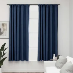 vidaXL - Gordijn - Blauw - Stof - 140 x 175 cm - 2 stuks