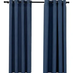 vidaXL - Gordijn - Blauw - Stof - 140 x 175 cm - 2 stuks