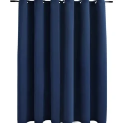 vidaXL - Gordijn - Blauw - Stof