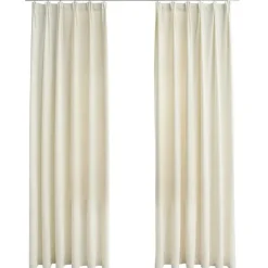 vidaXL - Gordijn - Crème - Fluweel - 140 x 225 cm - 2 stuks