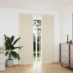 vidaXL - Gordijn - Crème - Fluweel - 140 x 225 cm - 2 stuks