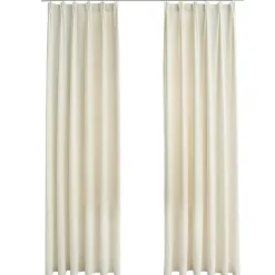vidaXL - Gordijn - Crème - Fluweel - 140 x 245 cm - 2 stuks