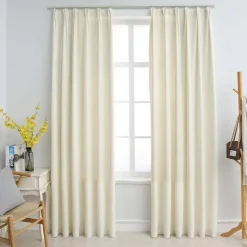 vidaXL - Gordijn - Crème - Fluweel - 140 x 245 cm - 2 stuks
