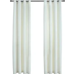 vidaXL - Gordijn - Crème - Fluweel - 140 x 225 cm - 2 stuks