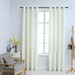 vidaXL - Gordijn - Crème - Fluweel - 140 x 225 cm - 2 stuks