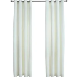 vidaXL - Gordijn - Crème - Fluweel - 140 x 175 cm - 2 stuks