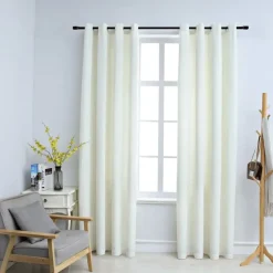 vidaXL - Gordijn - Crème - Fluweel - 140 x 175 cm - 2 stuks
