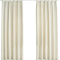vidaXL - Gordijn - Crème - Fluweel - 140 x 175 cm - 2 stuks