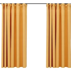 vidaXL - Gordijn - Geel - Stof - 140 x 175 cm - 2 stuks