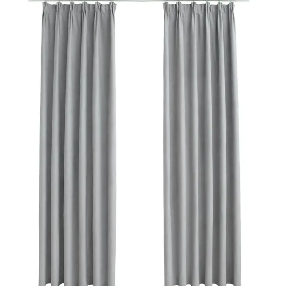 vidaXL - Gordijn - Grijs - Stof - 140 x 225 cm - 2 stuks