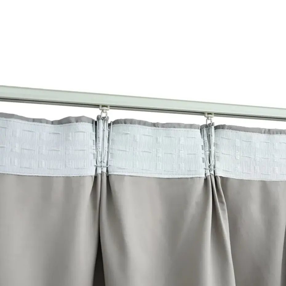 vidaXL - Gordijn - Grijs - Stof - 140 x 225 cm - 2 stuks