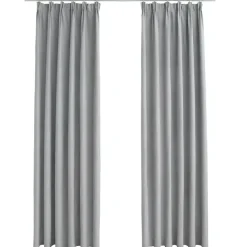 vidaXL - Gordijn - Grijs - Stof - 140 x 175 cm - 2 stuks