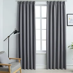 vidaXL - Gordijn - Grijs - Stof - 140 x 245 cm