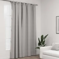 vidaXL - Gordijn - Grijs - Stof