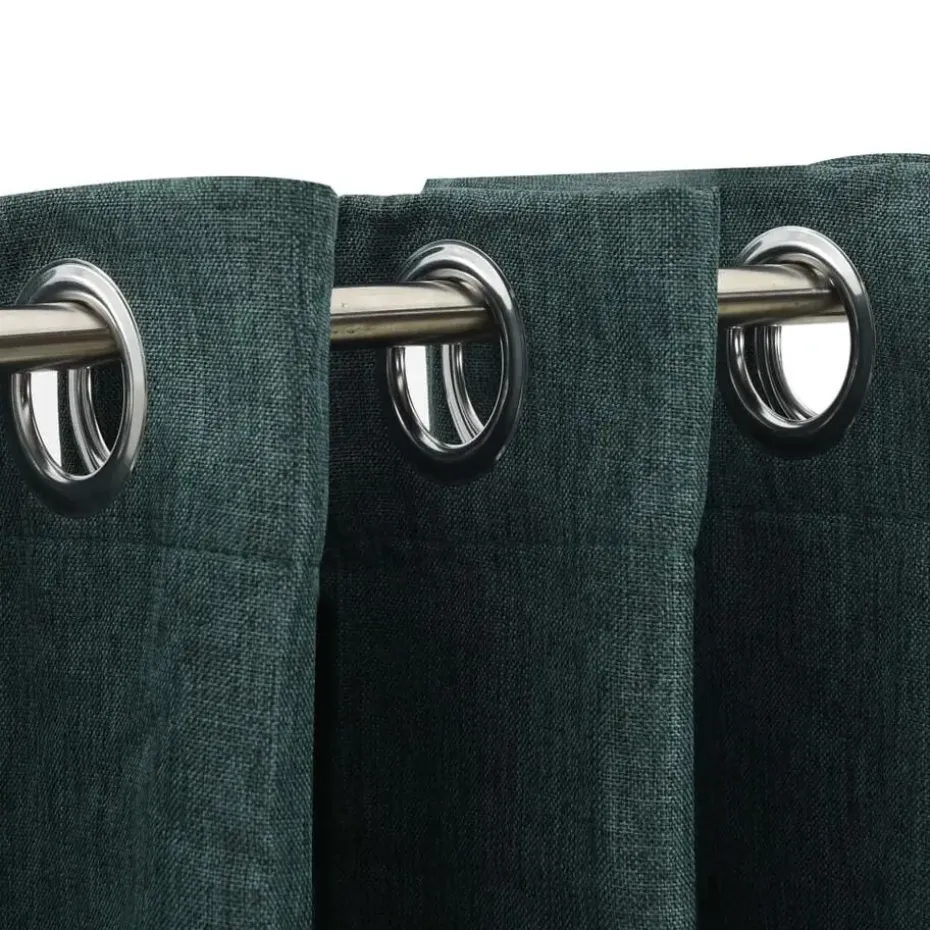 vidaXL - Gordijn - Groen - Stof - 140 x 225 cm - 2 stuks