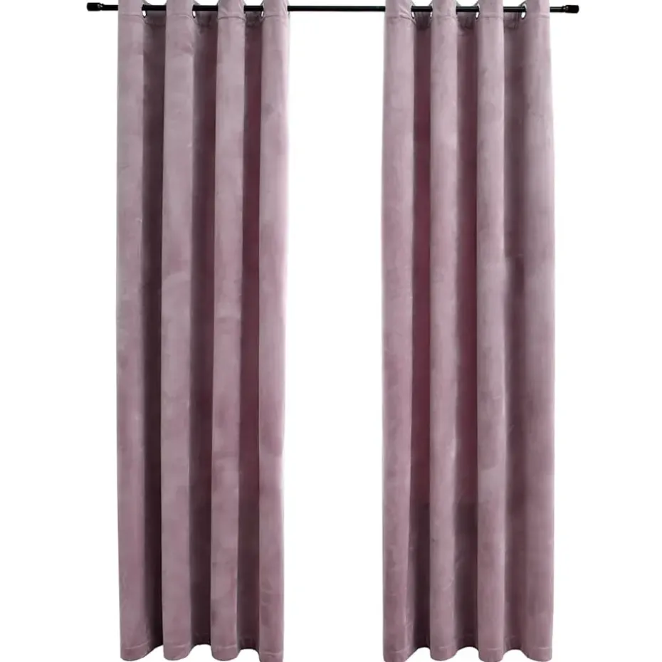 vidaXL - Gordijn - Roze - Fluweel - 140 x 225 cm - 2 stuks