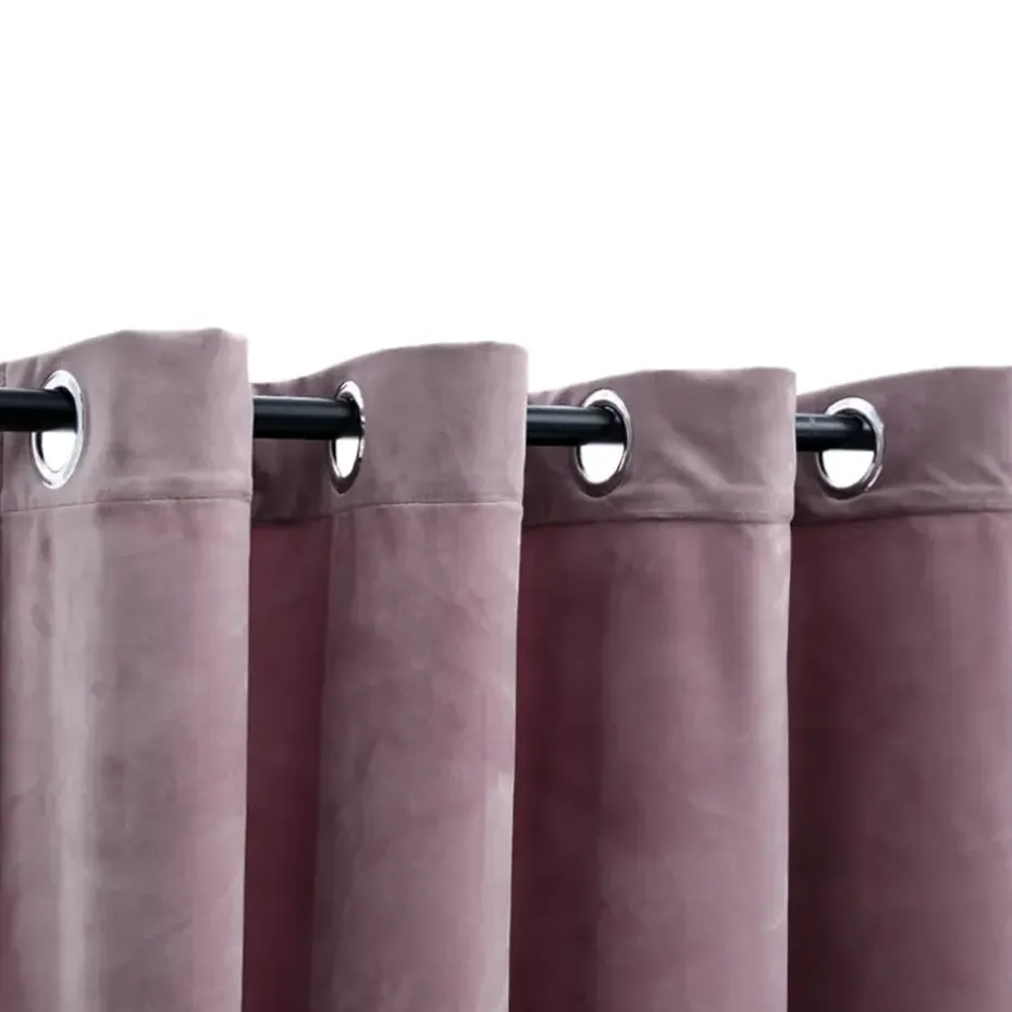 vidaXL - Gordijn - Roze - Fluweel - 140 x 225 cm - 2 stuks