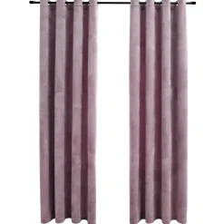 vidaXL - Gordijn - Roze - Fluweel - 140 x 245 cm - 2 stuks