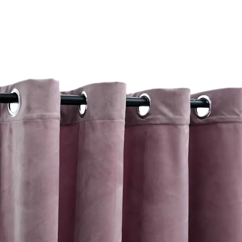 vidaXL - Gordijn - Roze - Fluweel - 140 x 245 cm - 2 stuks