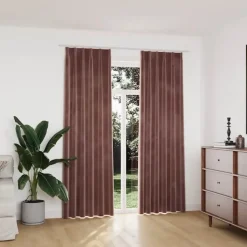 vidaXL - Gordijn - Roze - Fluweel