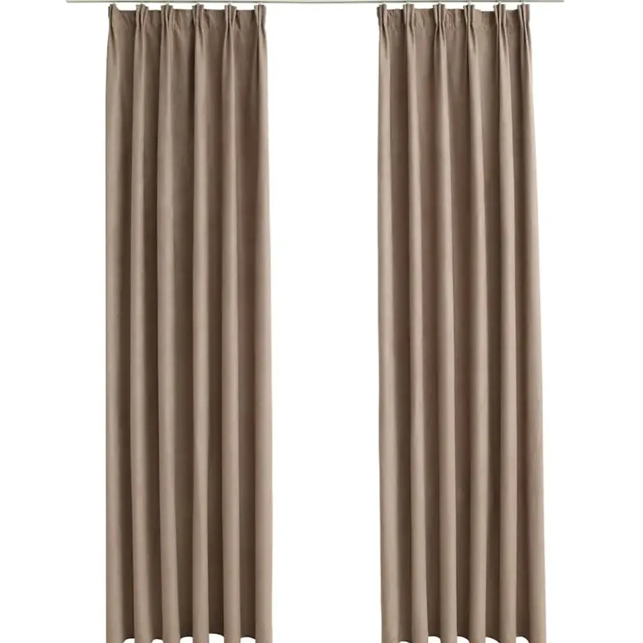 vidaXL - Gordijn - Taupe - Stof - 140 x 245 cm - 2 stuks