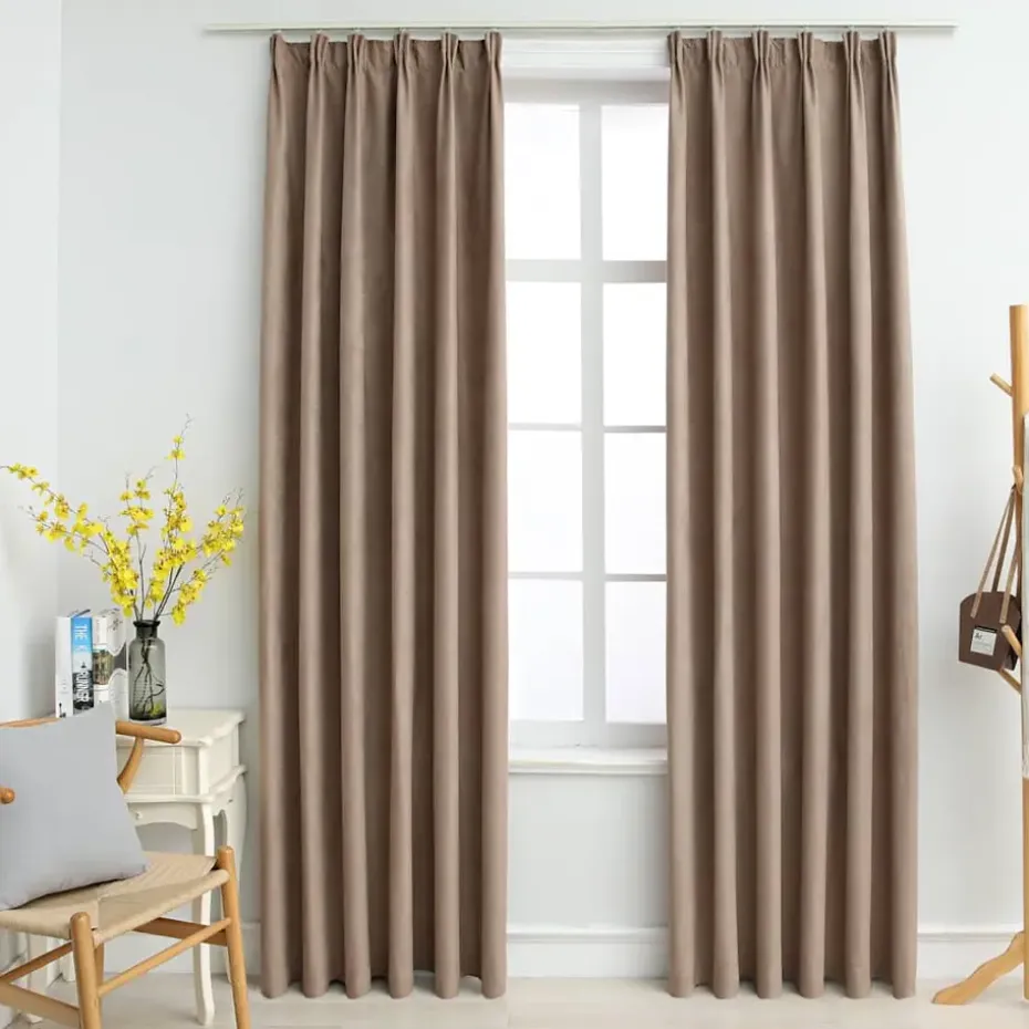 vidaXL - Gordijn - Taupe - Stof - 140 x 245 cm - 2 stuks