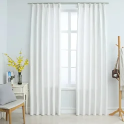 vidaXL - Gordijn - Wit - Stof - 140 x 245 cm - 2 stuks