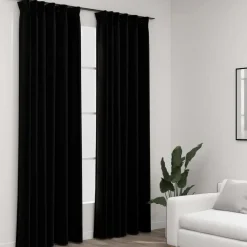 vidaXL - Gordijn - Zwart - Stof - 140 x 245 cm - 2 stuks