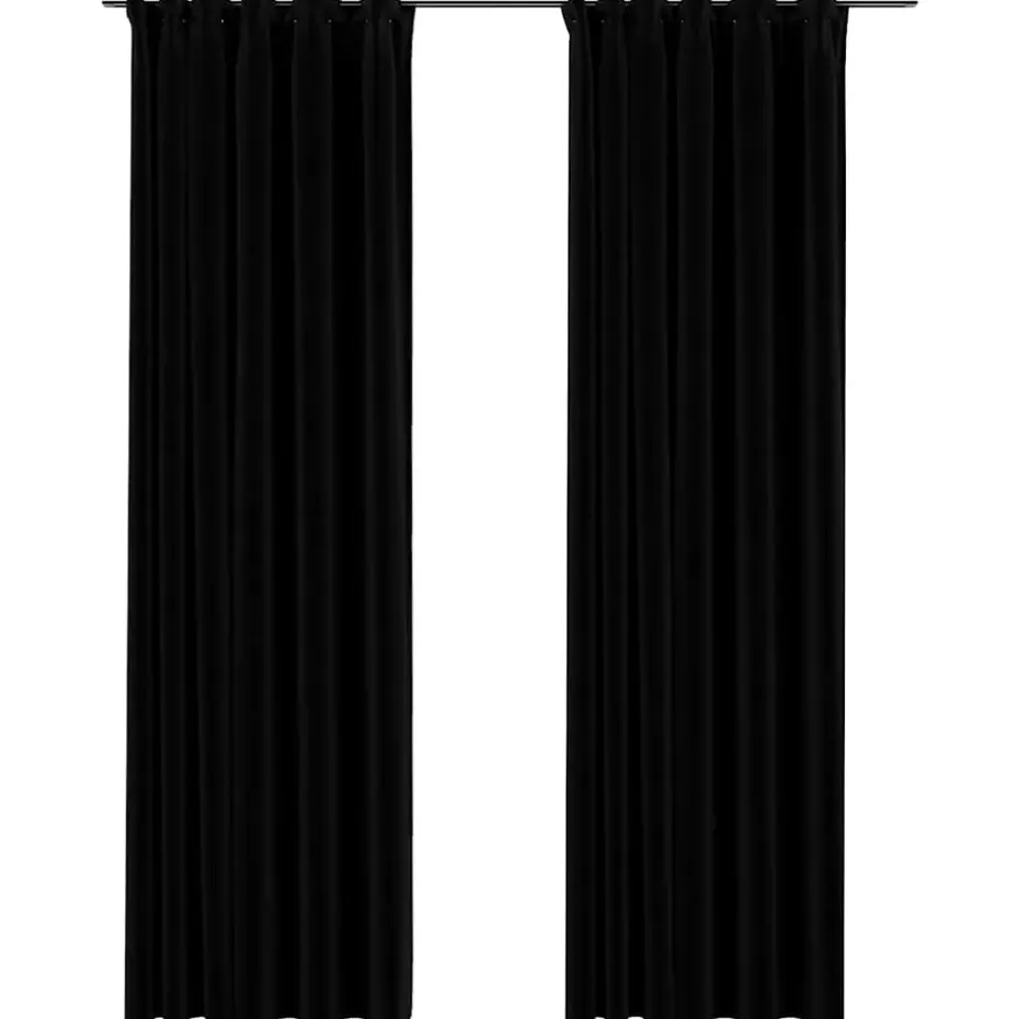 vidaXL - Gordijn - Zwart - Stof - 140 x 225 cm - 2 stuks