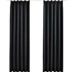 vidaXL - Gordijn - Zwart - Stof - 140 x 175 cm