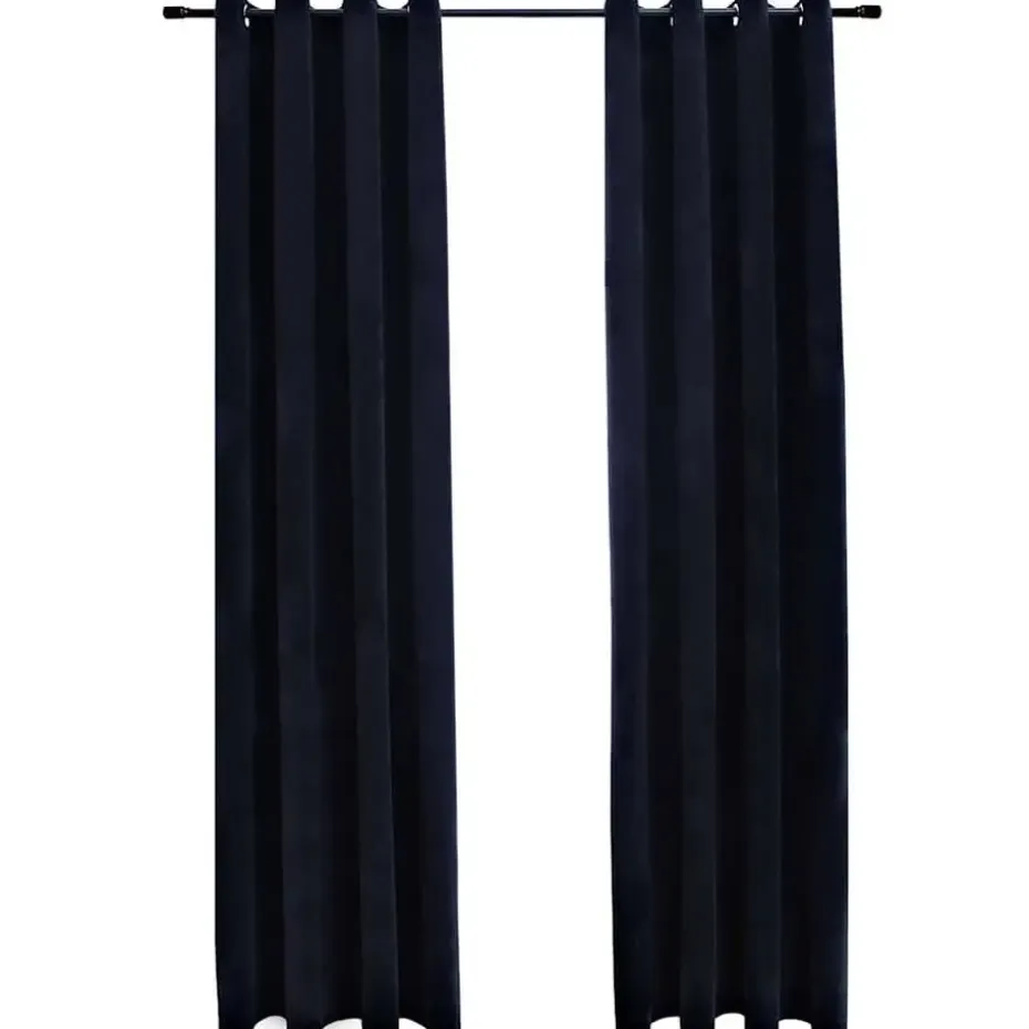 vidaXL - Gordijn verduisterend - Zwart - Fluweel - 140 x 225 cm - 2 stuks