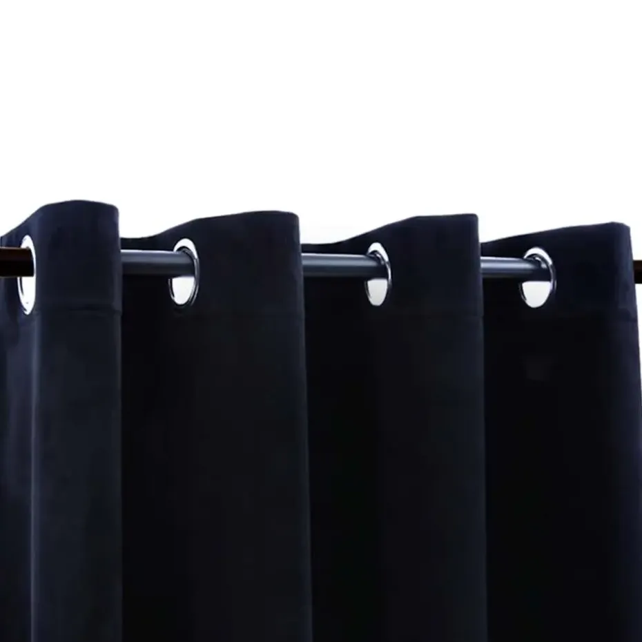 vidaXL - Gordijn verduisterend - Zwart - Fluweel - 140 x 225 cm - 2 stuks