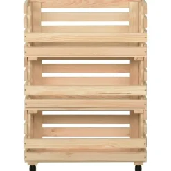 vidaXL - Groentetrolley - Bruin - Grenenhout - 57 x 30 x 80 cm
