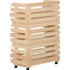 vidaXL - Groentetrolley - Bruin - Grenenhout - 57 x 30 x 80 cm