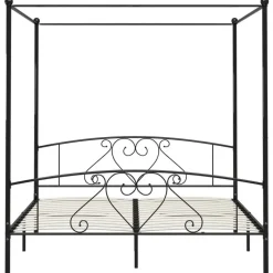 vidaXL - Hemelbed met hoofdbord - Zwart - Metaal - 200x200 cm