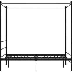 vidaXL - Hemelbedframe met latten - Zwart - Metaal - 140x200 cm