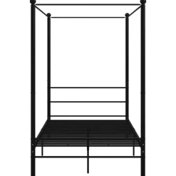 vidaXL - Hemelbedframe met latten - Zwart - Metaal - 140x200 cm