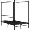 vidaXL - Hemelbedframe met latten - Zwart - Metaal - 120x200 cm