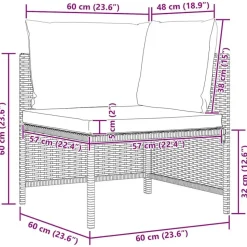 vidaXL - Hoekbank sectioneel - Zwart - Poly rattan - Met kussens